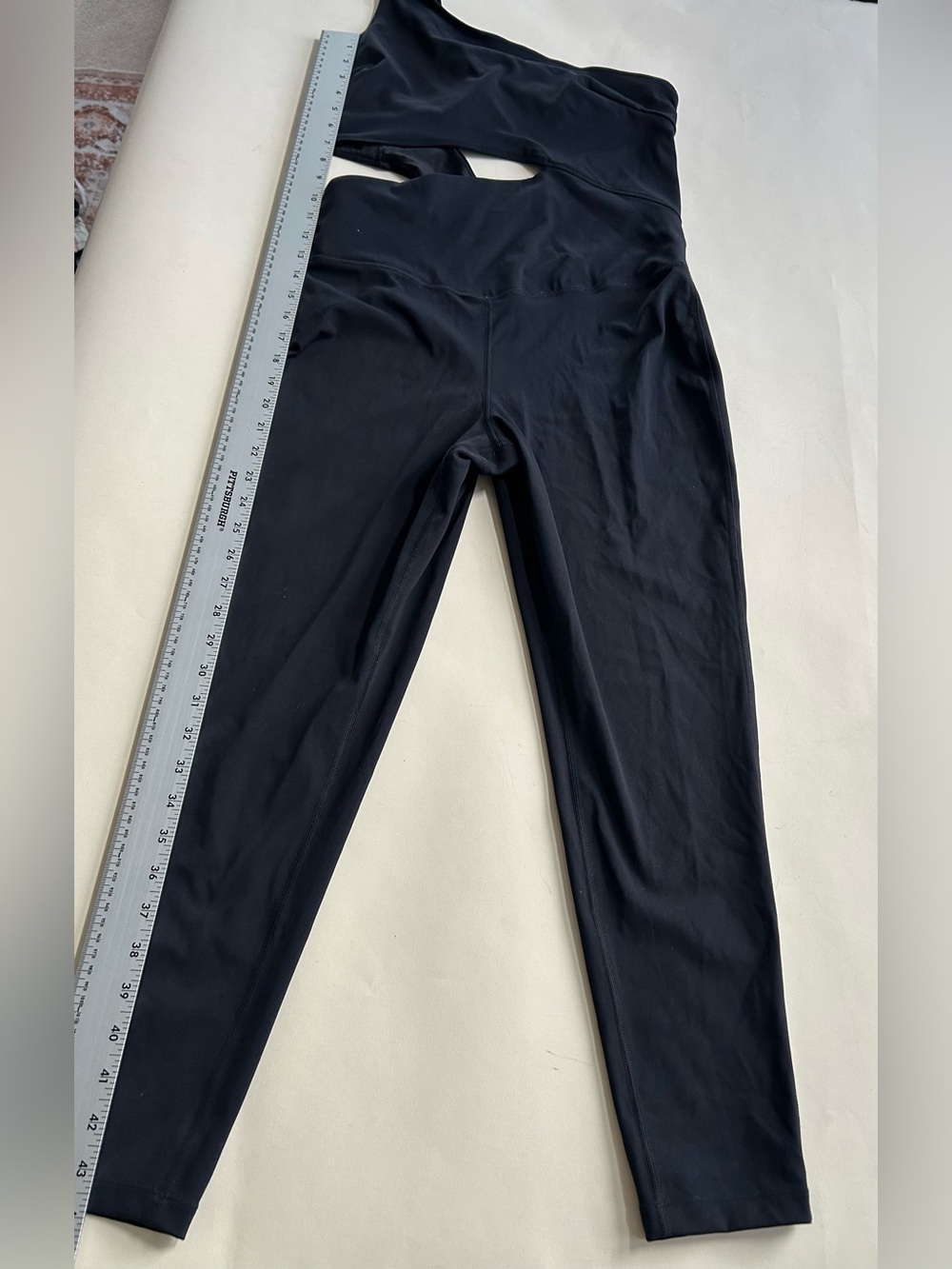 FP Movement by Free People Black One-Shoulder Cutout Jumpsuit Leggings size L - Picture 4 of 8